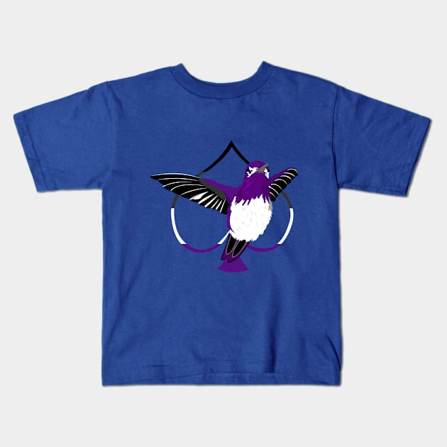 Ace Pride Hummingbird Kids T-Shirt by AjDreamCraft